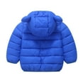 thumbnail image 5 of MYShe Boy Winter Coat Baby Girls Boys' Winter Fleece Jackets With Hooded Toddler Cotton Dress Warm Lined Coat Outer Clothing Blue,18-24 Months, 5 of 6