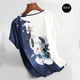 thumbnail image 4 of Camiseta de seda de hielo para mujer, estilo occidental, de mediana edad y anciana, de talla grande, con estampado holgado y base adelgazante, 4 of 5