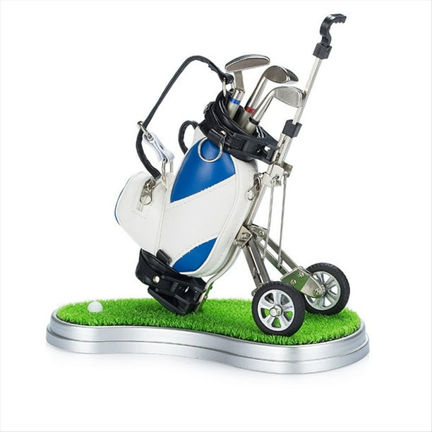 Mini Soporte para BolíGrafo de Golf, DecoracióN de Escritorio, Golf para Hombres, Golfistas para Hombres, Suministros de Oficina, DecoracióN con BolíGrafo Azul