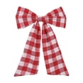 thumbnail image 2 of Bcylexb 3Pcs Gingham Plaid Christmas Bow, 13"x17" Large Checkered Ribbon Bow for Wreath Front Door Xmas Tree Decoration, 2 of 6