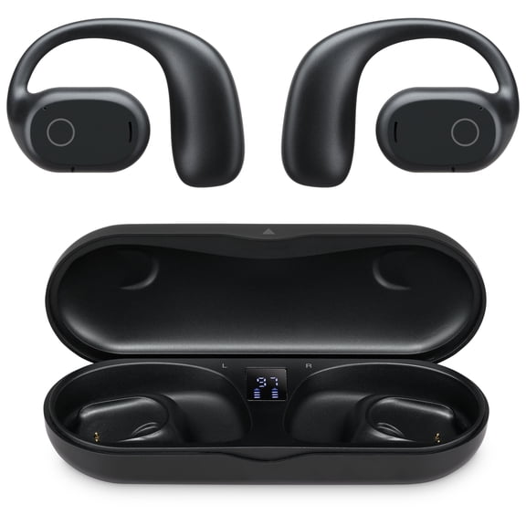 True Wireless Open Ear Bluetooth Earbuds with Rechargeable Case and Sweatproof Design