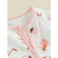 thumbnail image 5 of Biezeib Baby Girls Long Sleeve Romper Print Front Zipper Jumpsuits for Newborn Infant Toddler Cute Clothes, 5 of 6