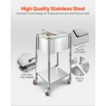 thumbnail image 4 of KFFKFF Rolling Ice Chest Cooler Cart, 20"L x 14"W x 38"H Stainless Steel Cooling Bin with Wheels, 29.6 Quart Outdoor Cooler Trolley with Shelf for Patio, Backyard, Party, and Cold Beverages, 4 of 10
