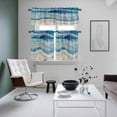 thumbnail image 4 of Blue Coastal Kitchen Curtains Sets for Windows 24 Inch Length, Summer Beach Nautical Abstract Art Rod Pocket Window Treatments Tier Curtains and Valances Set for Bedroom/Bathroom, 4 of 8