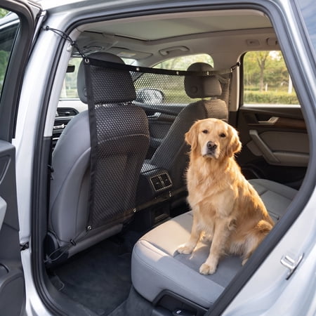 Dog Barrier for SUV, Dog Car Barrier Mesh Safety Net with Belt, Universal Pet Divider for SUV Truck Van, 45.67 in × 29.92 in