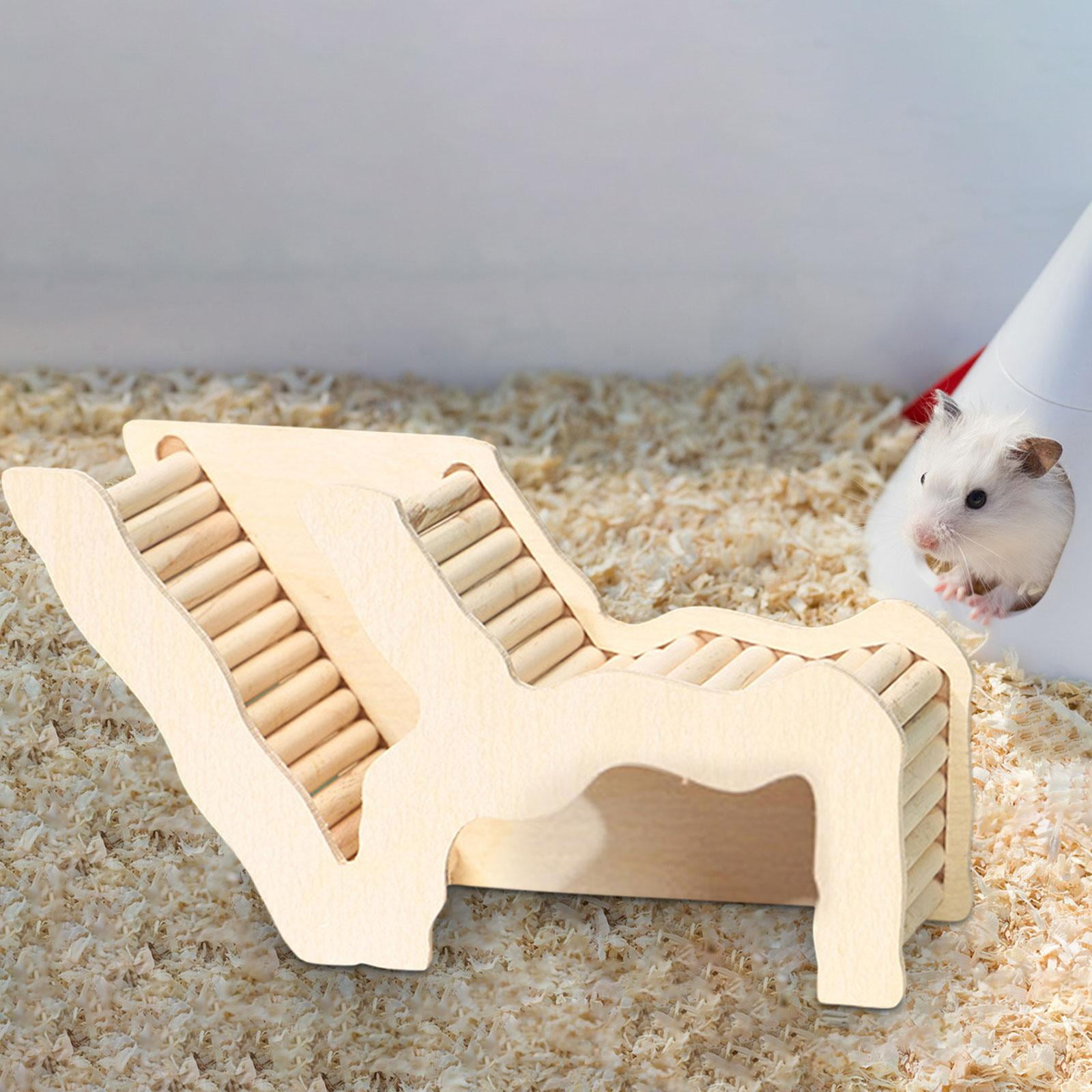 Gazechimp Hamster Hideout Hut Wood Hiding Ladder Tunnel Exercise Palyhouse Accessories Color A