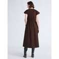 thumbnail image 2 of Free Assembly Women's and Women's Plus Zip Front Cotton Maxi Dress with Flutter Sleeves, Sizes XS-4X, 2 of 4
