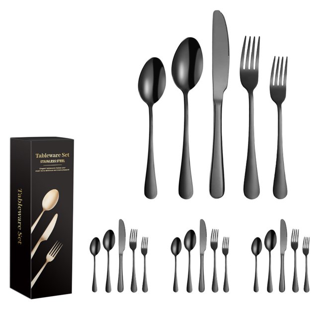Ensemble de Couverts Moderne : Ensemble de 20 Pcs en Acier Inoxydable, Ustensiles de Service