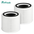 thumbnail image 1 of Fil-fresh 2 Pack True HEPA Replacement Filter, Compatible with PuroAir 240 Air Purifier, 3-in-1 True HEPA Filter with Activated Carbon Filter, Reduce Dust, Pollen, Smoke, 1 of 11