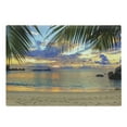 thumbnail image 1 of Tropical Cutting Board, Exotic Beach Sundown Hawaii Palm Trees Foliage Idyllic Summer Nature Photography, Decorative Tempered Glass Cutting and Serving Board, Large Size, Multicolor, by Ambesonne, 1 of 1