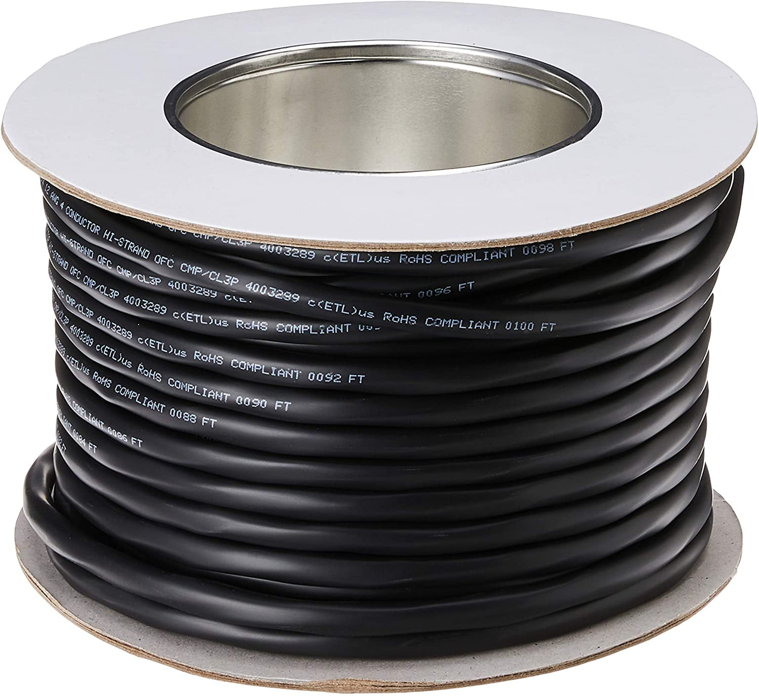 Monoprice Nimbus Series 12 Gauge AWG 4 Conductor CMPRated Speaker Wire