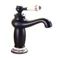 thumbnail image 1 of FUTUREORYY Bathroom Mixer Tap Sink Faucet Black Brass Hot and Cold Water Control 1Set, 1 of 8
