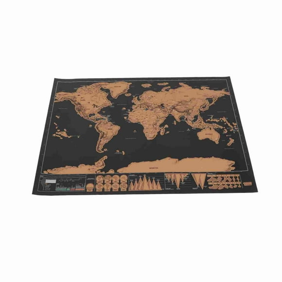 Scratch Scratch World Map Stylish Fine Printed Wall Scratchcard Map Poster for Travel Enthusiast