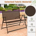 thumbnail image 6 of Topbuy Foldable Garden Bench 2-person Patio Loveseat with Fabric Backrest and Metal Armrests Portable Outdoor Loveseat Bench, 6 of 8
