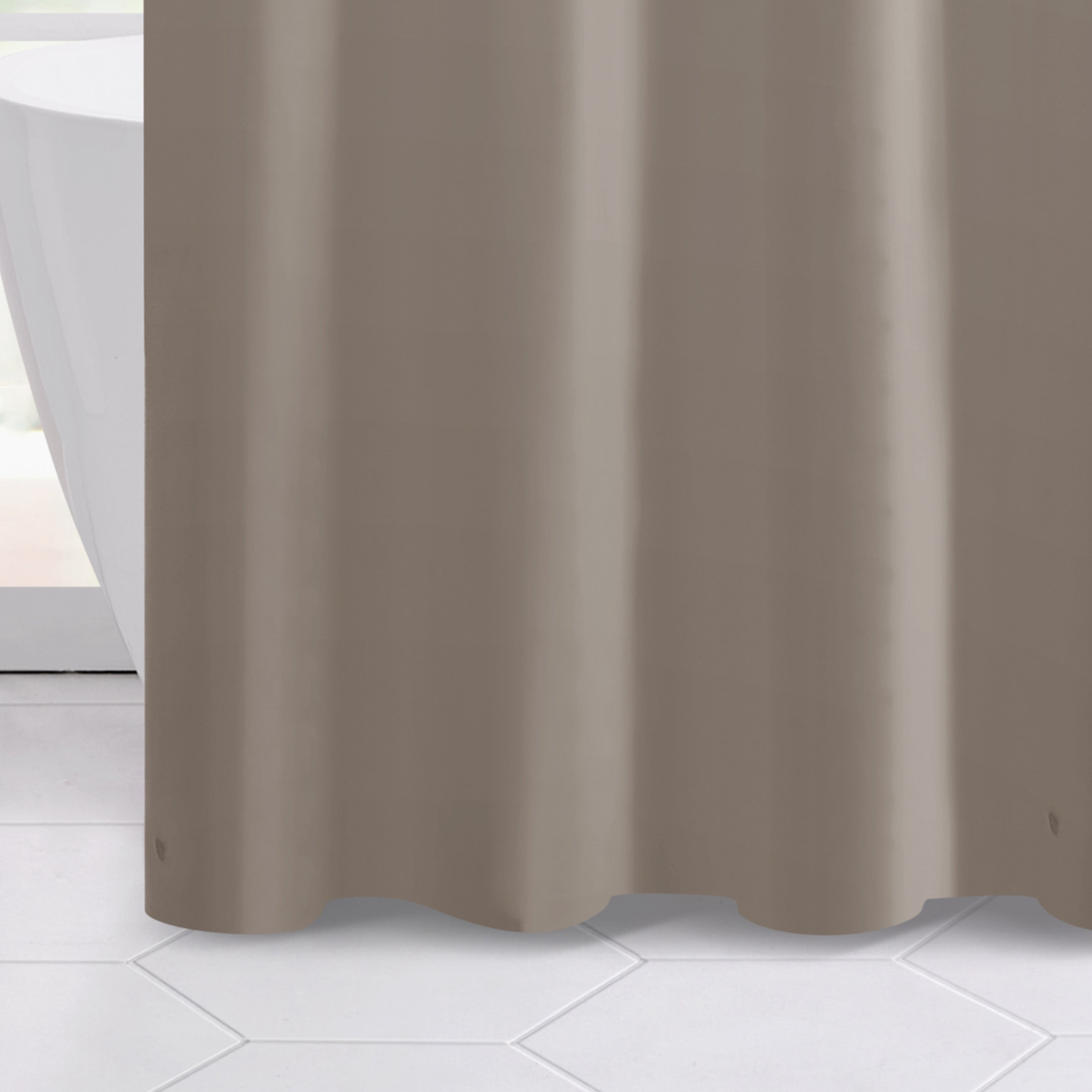 VCNY Home Hotel Style Taupe Heavy Duty PEVA Shower Liner, 72" x 72"