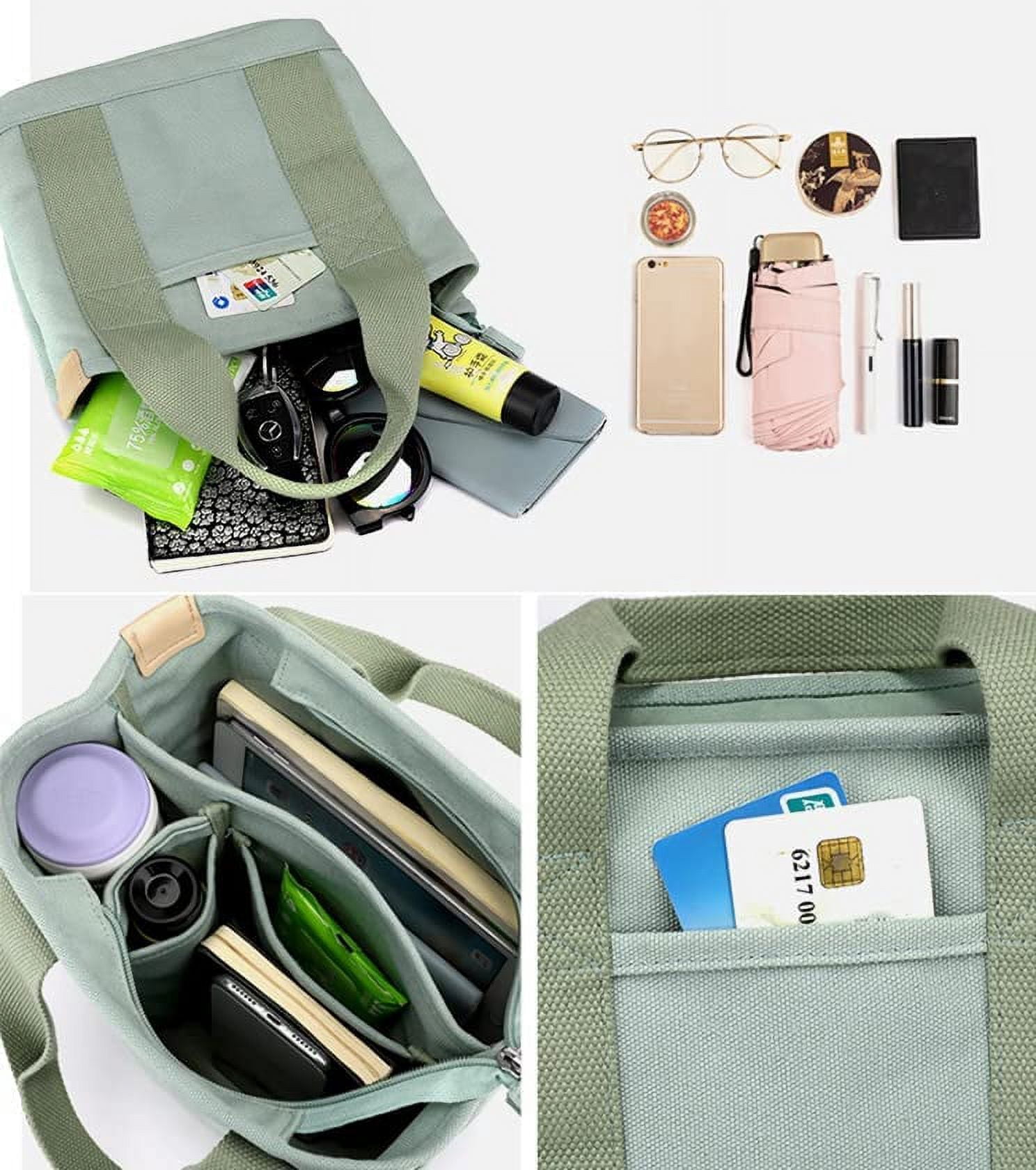 Small Tote Bag with Zipper Tote Bag for Women Canvas Crossbody Bag Shoulder Bag Satchel Hobo Bag Messenger Bag 2024