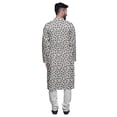 thumbnail image 3 of Atasi Button Down Asymmetrical Kurta For Men Printed Mandarin Long Sleeve Shirt, 3 of 5