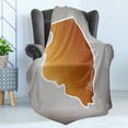 thumbnail image 4 of Illinois Soft Flannel Fleece Throw Blanket, American State Map Cartography Retro Topographic Province Graphic, Cozy Plush for Indoor and Outdoor Use, 50" x 70", Warm Taupe Dark Orange, by Ambesonne, 4 of 5