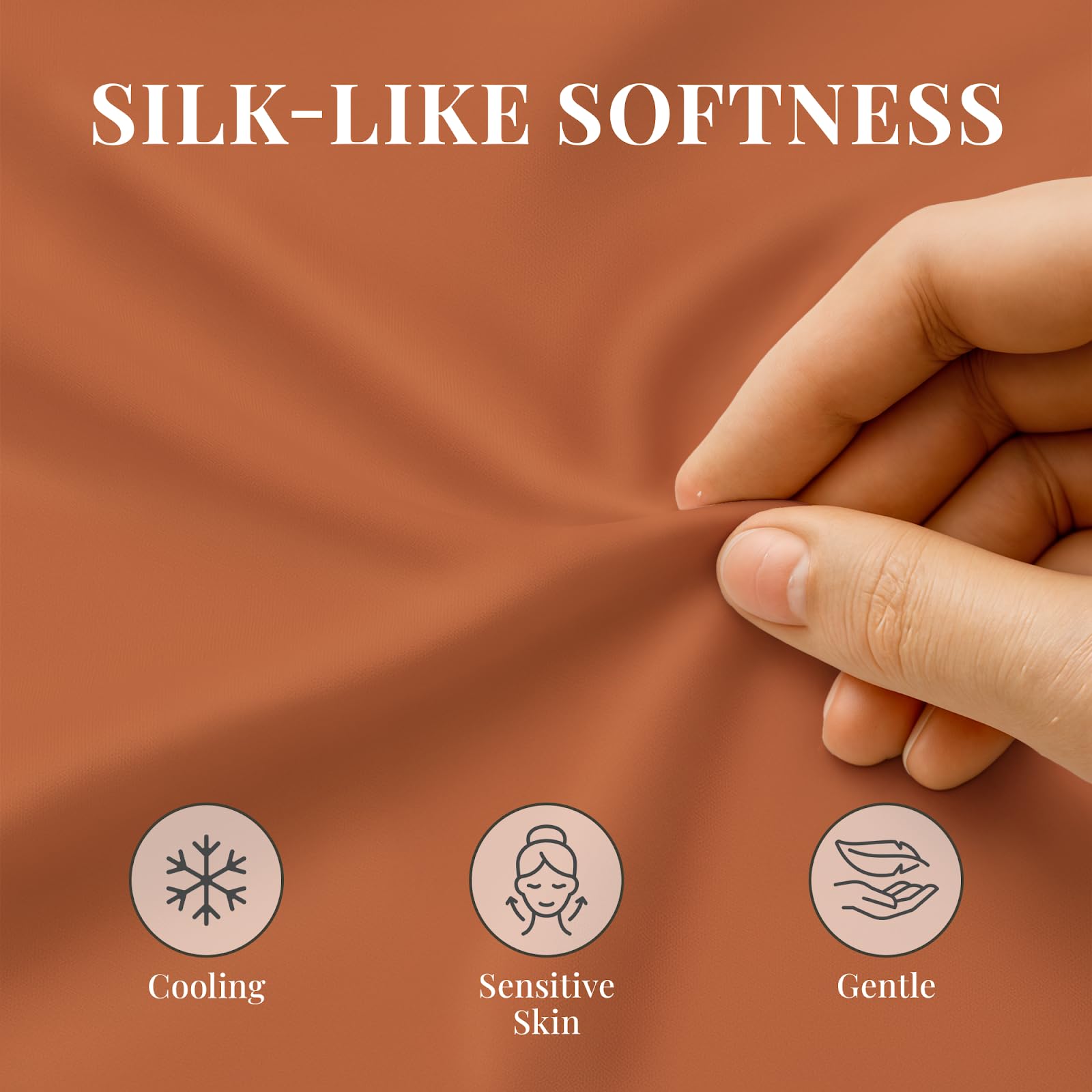Sacred Thread Rayon Derived from Bamboo Sheets Twin Size, 18'' Deep Pocket Cooling Sheets for Hot Sleepers, 4 PC Cooling Sheets (Twin Size) (Autumn Orange)