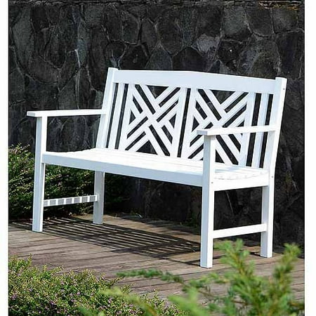 4 Lattice Bench White Walmart Com