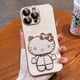 thumbnail image 5 of Hello Kitty Mirror Bracket Holder Phone Case For Huawei P60 Pro Plus P50 P40 P20 P30 Lite P Smart Z Y9 Prime 2019 Plating Cover, 5 of 5