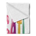 thumbnail image 2 of Abigail Soft Flannel Fleece Throw Blanket, Colorful Feminine Name Alphabet with Historical Roots Cartoon Lettering, Cozy Plush for Indoor and Outdoor Use, 50" x 60", Multicolor, by Ambesonne, 2 of 5