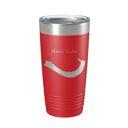 

Horn Lake Map Tumbler Travel Mug Insulated Laser Engraved Coffee Cup Mississippi 20 oz Red