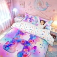 thumbnail image 3 of meiyoeat Flower Butterfly Initial Rainbow Twin Duvet Cover, Watercolor Galaxy Stars Twin Bedding for Girls, Colorful Star Reversible, 2-Piece, 1 Duvet Cover and 1 Pillowcase, 3 of 6