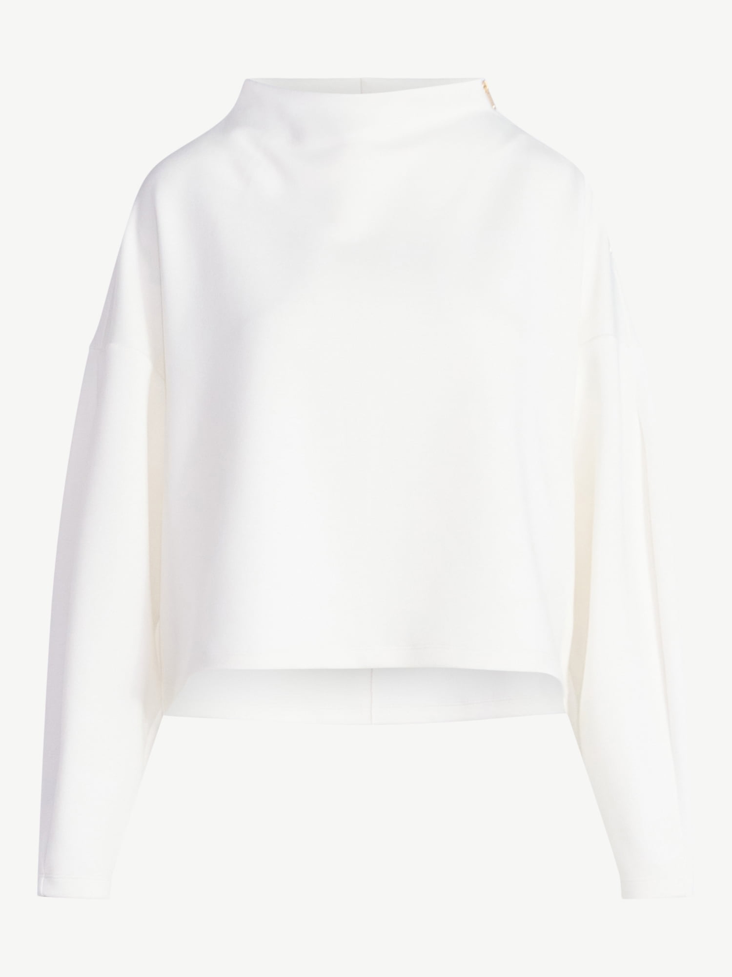 Scoop Women's New Scubaknit Zip Neck Top, Sizes XS-XXL