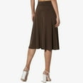 thumbnail image 5 of ZOHIUM Skater Skirt for Women Womens Skirt Women's Summer Casual High Waisted Soft A Line Skirt With Solid Color Knee Length Skirt Skirt for Women Women Skirts (Coffee,S), 5 of 6