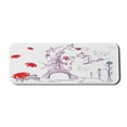 thumbnail image 1 of Eiffel Tower Computer Mouse Pad, Autumn Romantic Paris Historical Valentine's Day Umbrellas Doodle, Rectangle Non-Slip Rubber Mousepad Large, 31" x 12" Gaming Size, Lilac Red Pale Blue, by Ambesonne, 1 of 2