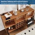 thumbnail image 5 of Amkui Freestanding Farmhouse Wine Bar Cabinet with Storage and Wine Rack, liquor cabinet Brown, 5 of 7