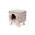 thumbnail image 1 of Prevue Pet Kitty Power Paws Cozy Cube Frost and Tan, 1 of 6
