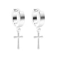 thumbnail image 2 of Fiaya Women 6 Pairs Stainless Steel Cross Dangle Huggie, Hinged Hoop Earrings, Jewelry Gifts for Men Women (Silver), 2 of 3