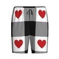 thumbnail image 4 of Naloa Heart Black Buffalo Plaid Gingham Men's Short Pajama Pants, Lounge Comfort Shorts with Elasticized Waistband and Side Pockets - 3X-Large, 4 of 9