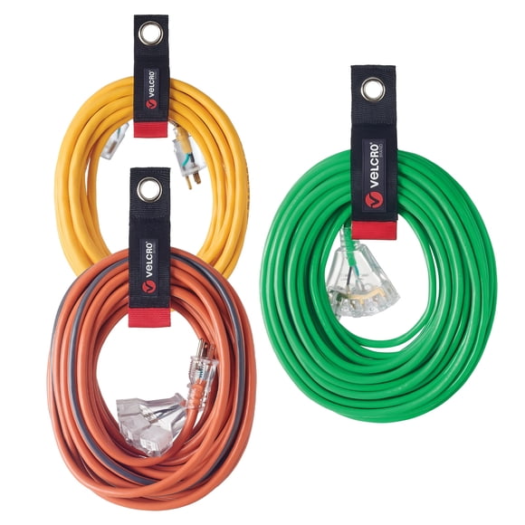 Organizador con soporte para cables de extensión, marca VELCRO, fácil de colgar