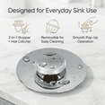 thumbnail image 4 of CNDRLEF 2-Pack Universal Bathroom Sink Stopper with Hair Catcher, Pop-up Drain Plug for 1.1–1.5 inch Bathroom Sink & Bathtub Drains, Anti-Clog Lavatory Sink Plug Replacement, Anti-Leak Drain Stopper, 4 of 9