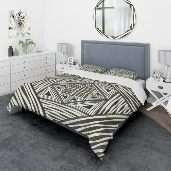 Designart 'Minimalist Graphics II' Geometric Duvet Cover Set