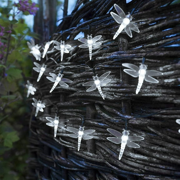 LINLIN Solar Dragonfly Light,Waterproof LED Dragonfly Solar Fairy String Light 8 Mode Hanging Decorative Lighting for Indoor Outdoor Garden Wedding Party Christmas Decorations