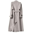 thumbnail image 5 of Women's Double Breasted Long Trench Coat Belted Notch Lapel Overcoat Windproof Classic Commuting Outerwear (XL, Beige), 5 of 5