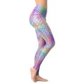 thumbnail image 3 of Spacefish Army Eco-Friendly Psychedelic Mermaid Contour Leggings for Women, 3 of 5