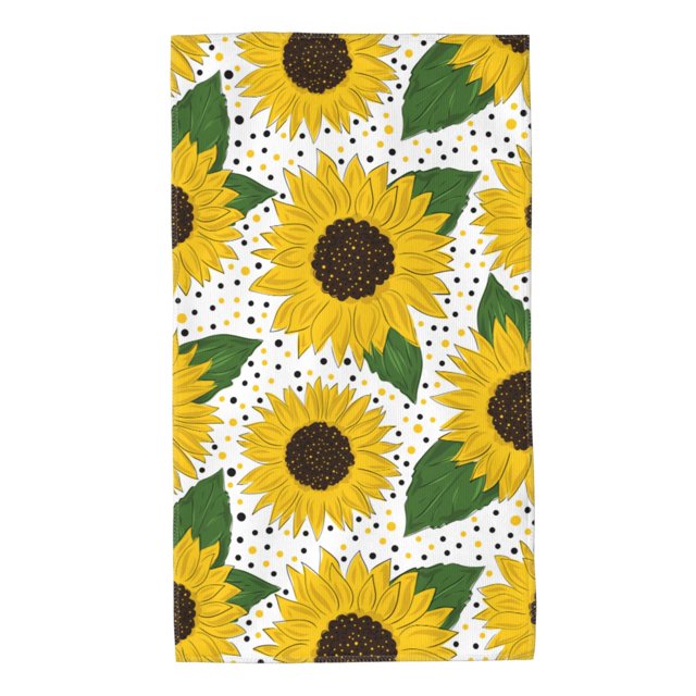 Fotbe Sunflowers Toalla Premium con Patrón, Toalla de Microfibra de Secado Rápido, Ligera y Altamente Absorbente (27.5x16in), Ideal para Uso Diario