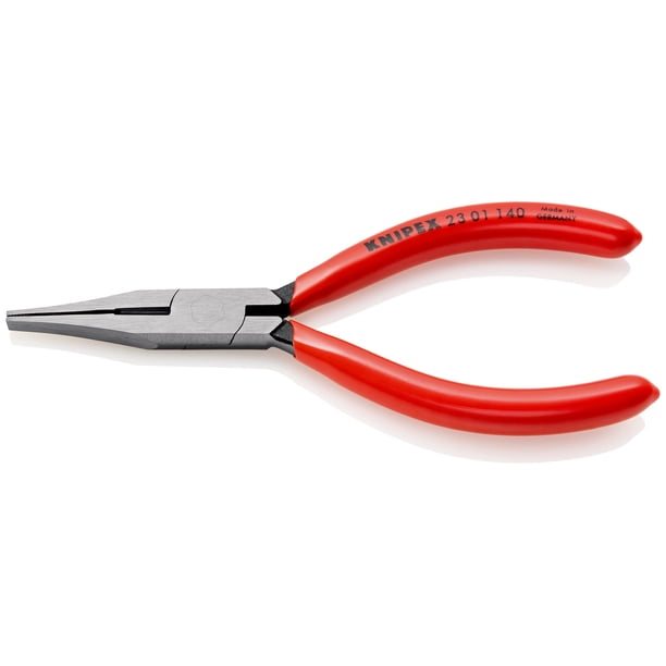 KNIPEX 23 01 140 Pinza con bocas planas con filos de corte (pinza de precisión para mecánicos) recubierto de plástico 140 mm