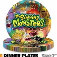 thumbnail image 2 of Sing Monster Party Supplies Plates Decorations Birthday Cake Topper Banner Decor Backdrop Balloons, 2 of 8