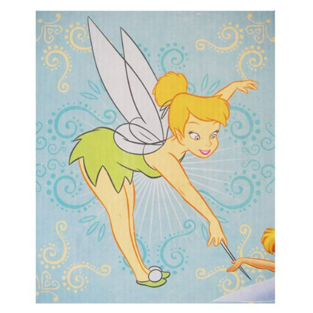 Disney's Tinker Bell Royal Plush Raschel Throw Blanket