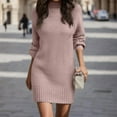 Fall Dresses for Women 2024 Autumn Winter Long Sleeve Turtleneck Solid