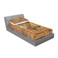 thumbnail image 2 of Ambesonne Rustic Fitted Sheet & Pillow Sham Set, Grunge Wooden Shutters, Twinxl, Brown Pale Brown, 2 of 2