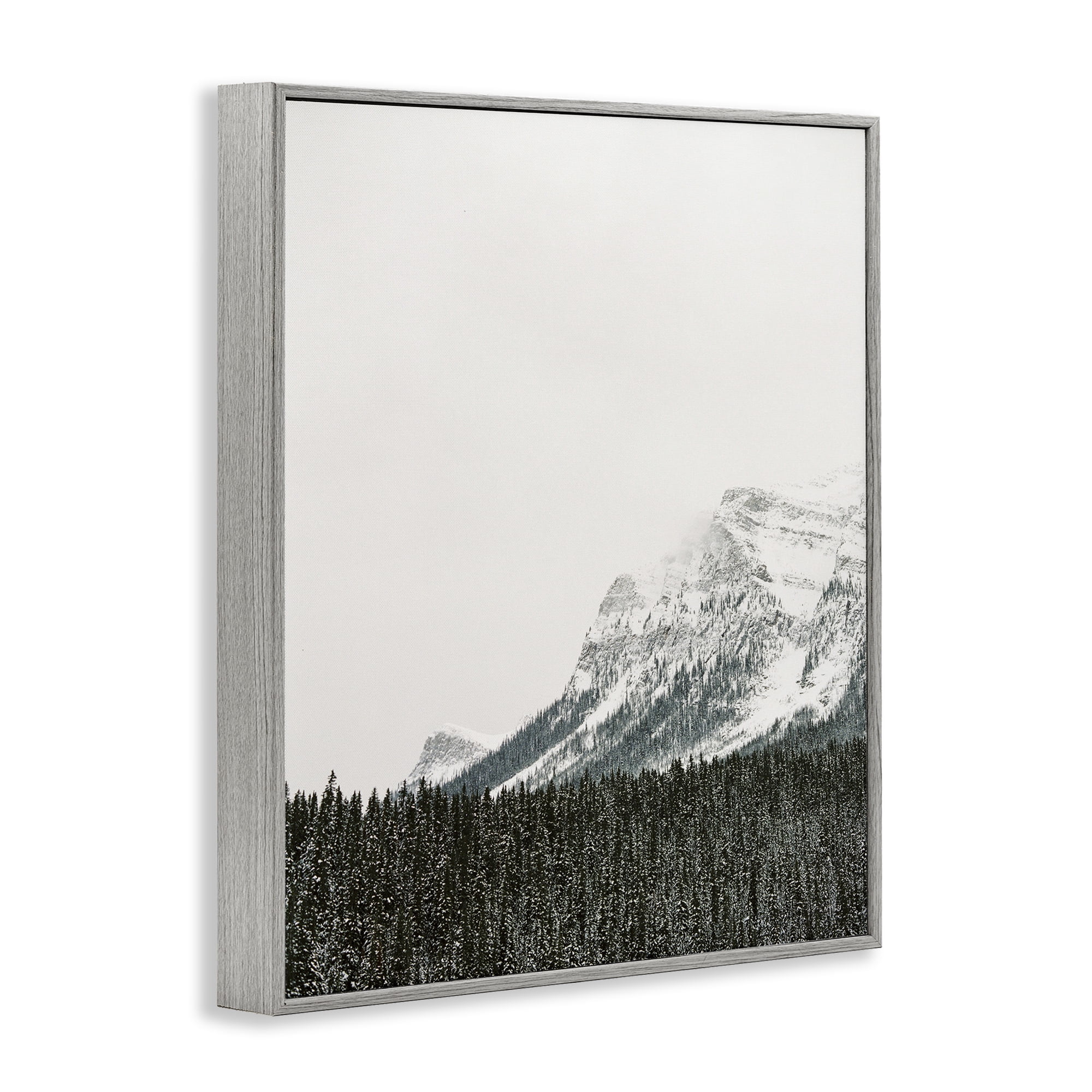 Stupell Industries Distant Snowy Peaks Landscape Photography Gray Framed Art Print Wall Art, 24 x 30