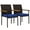 Navy Blue, variant on Outsunny Wicker Patio Chairs Set of 2, Outdoor Dining Chairs with Cushion