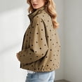 thumbnail image 5 of Aloohaidyvio Women's Polka Dot Jackets Fall Trendy Lightweight Stand Collar Coat Zip Up Outerwear with Pockets, 5 of 7